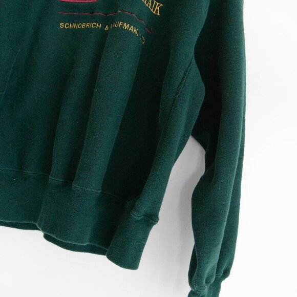 VTG '90S Signet Sportswear Hunter Green Embroidered Law Office Crew Neck Sweater - Picture 8 of 14